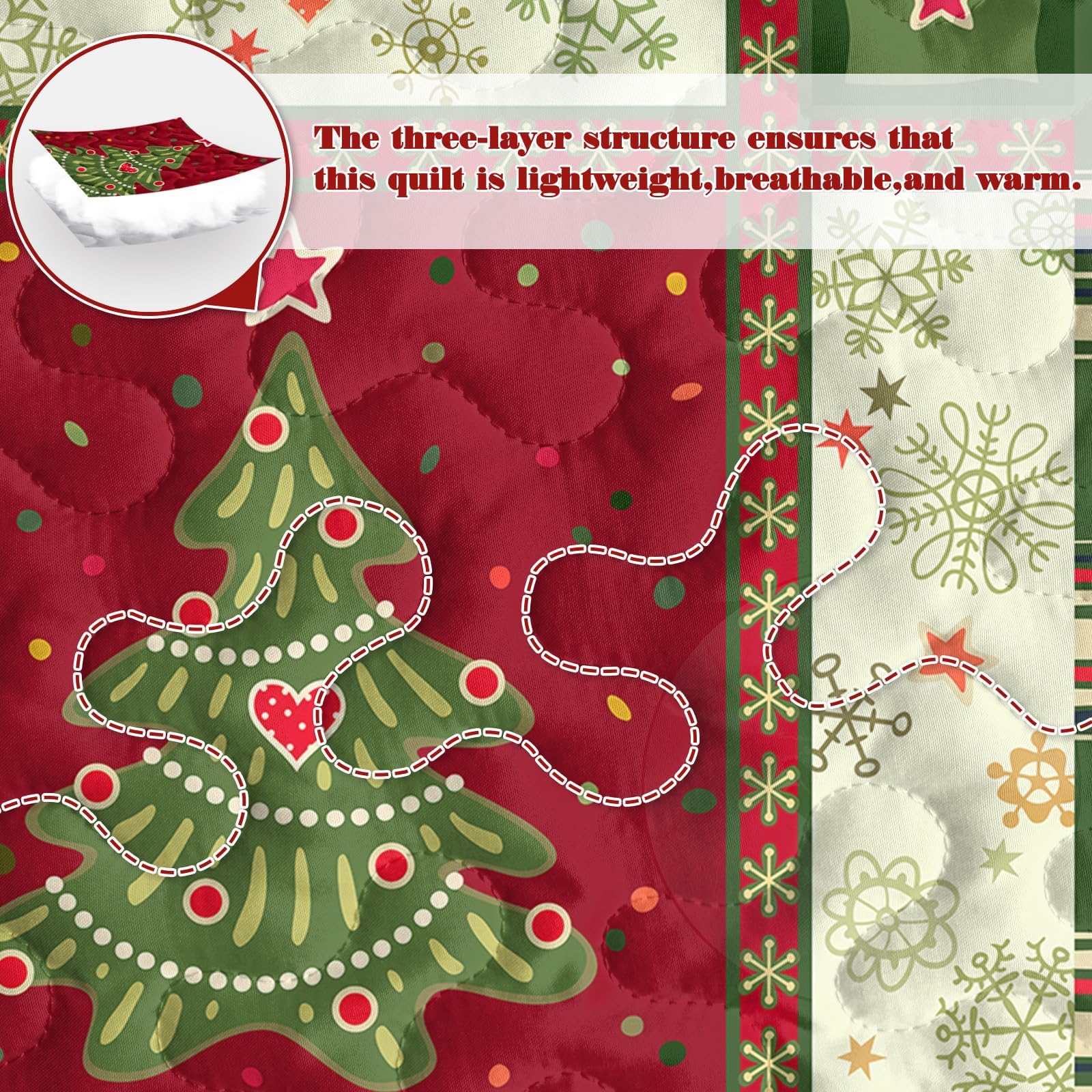 BlessLiving lit décoré pour Noël, donne un look chaleureux à la chambre