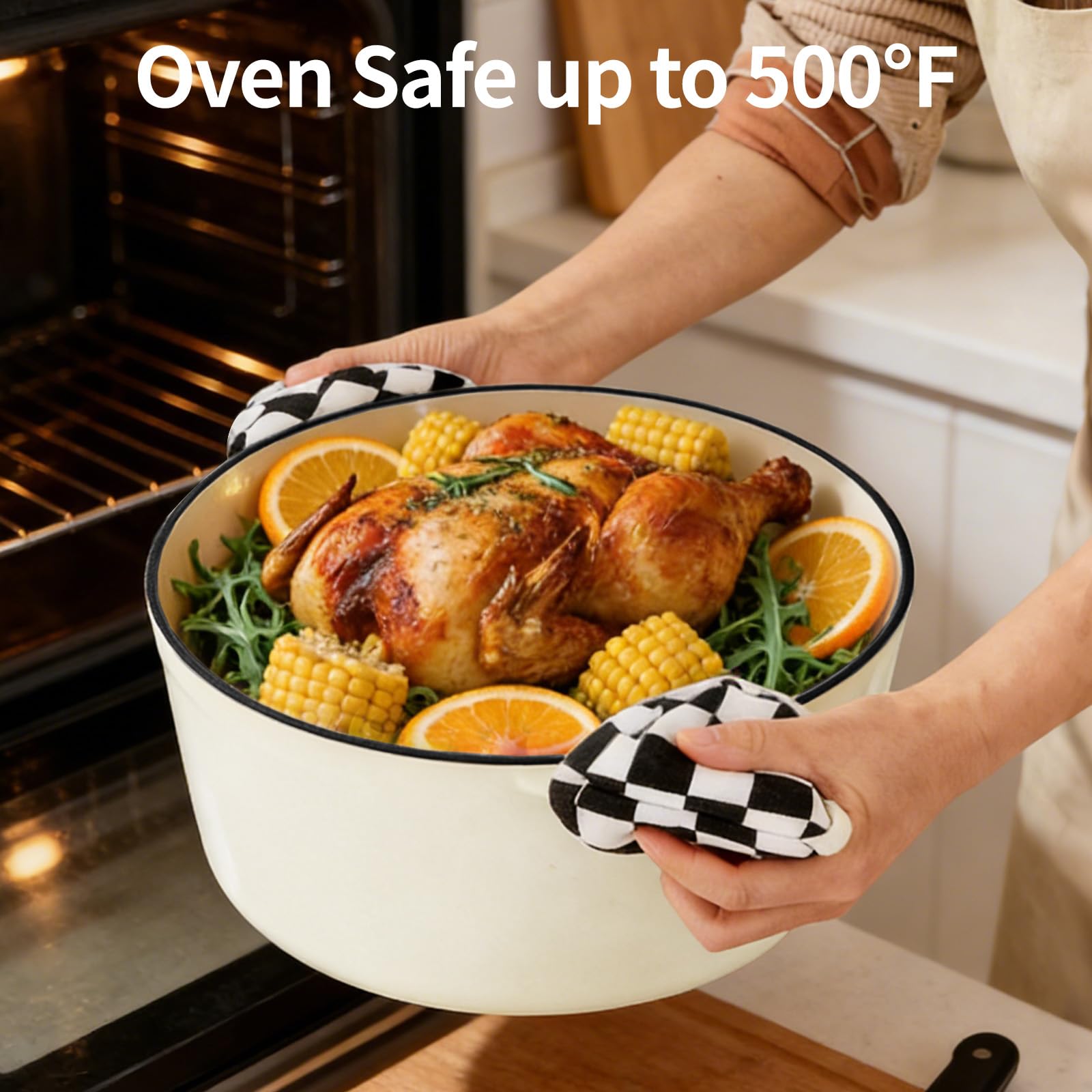 Blingco cocotte en cours de cuisson au four garantissant chaleur homogène