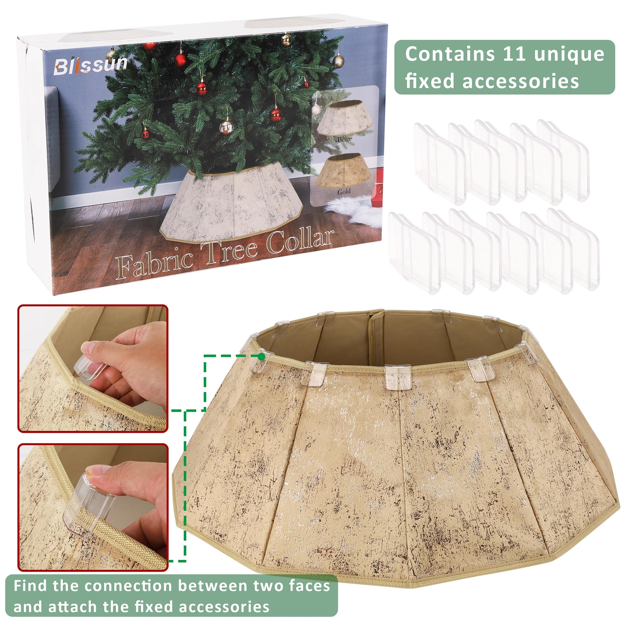 Blissun collerette sous sapin cachant pied et tronc proprement