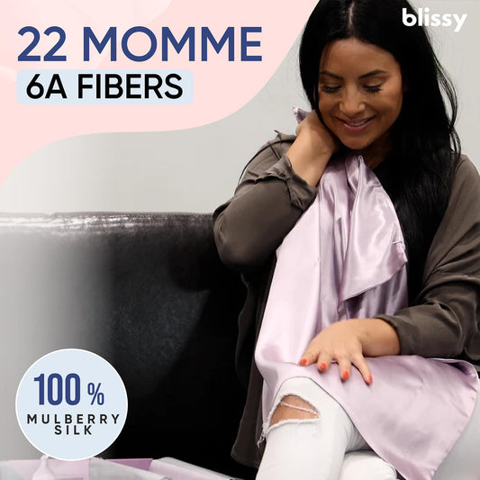 Blissy gros plan tissu 22 Momme révélant densité et résistance
