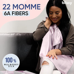 Blissy gros plan tissu 22 Momme révélant densité et résistance