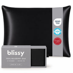 Blissy housse face avant noir montrant coupe nette et finition, confort durable