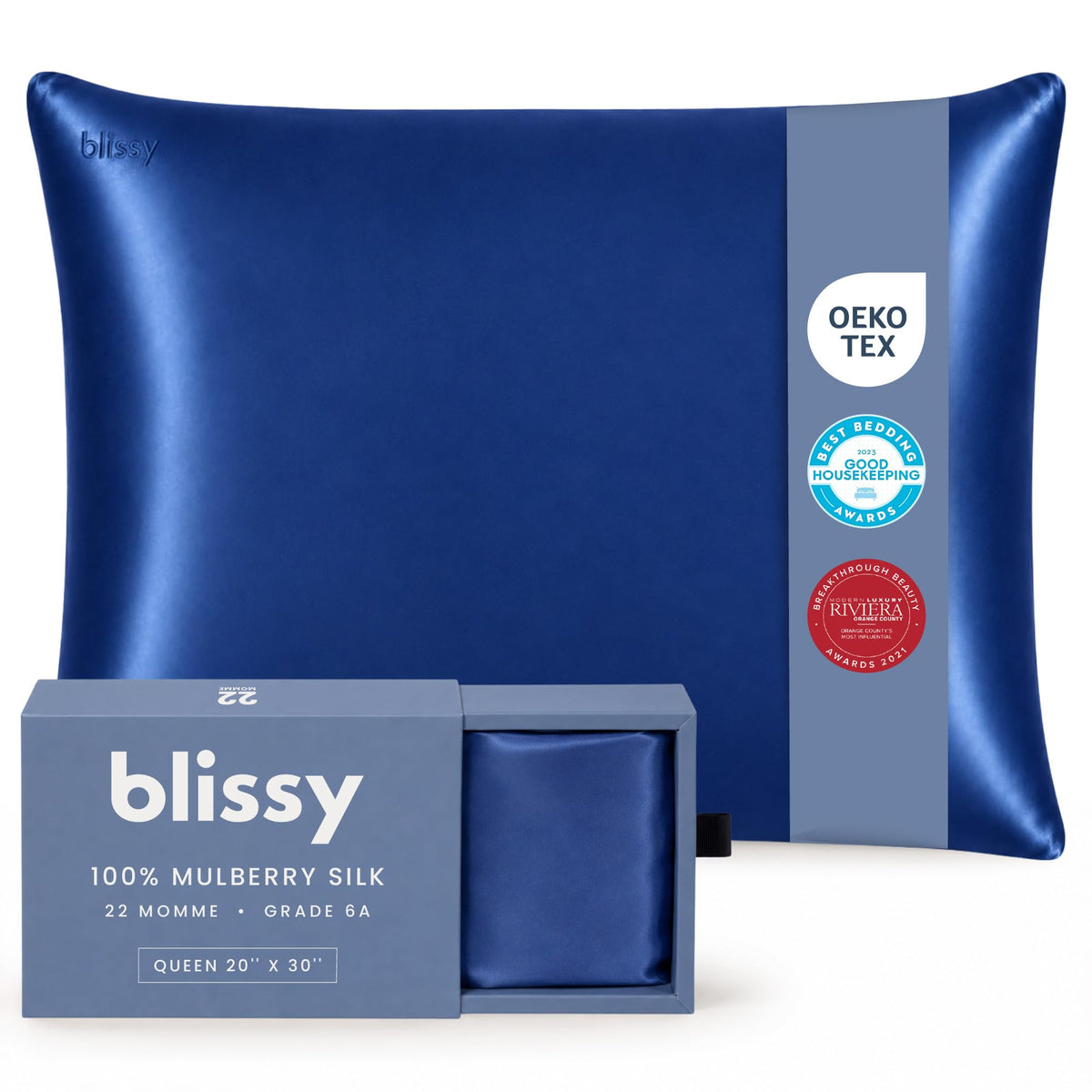 Blissy housse avant emballage montrant la finition lisse et bénéfice durable