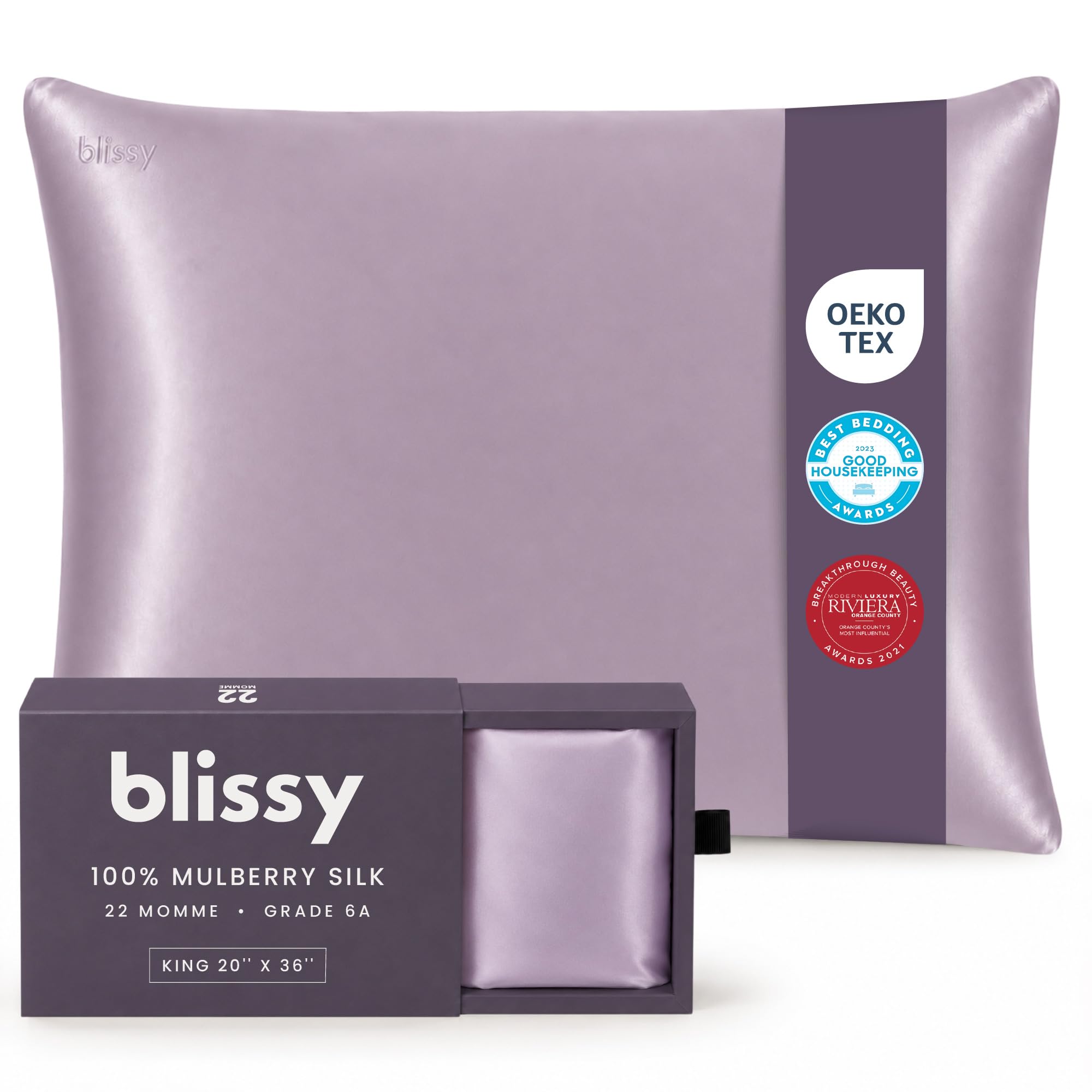 Blissy taie recto Lavender King montrant douceur et look élégant