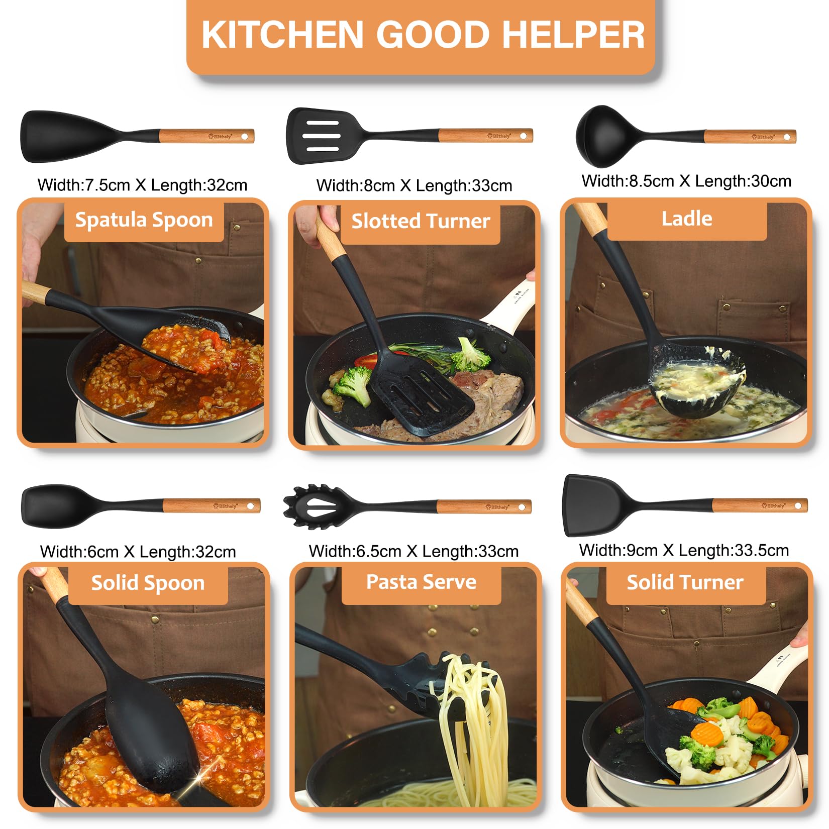Blithely spatule utilisée sur poêle antiadhésive sans laisser de rayures