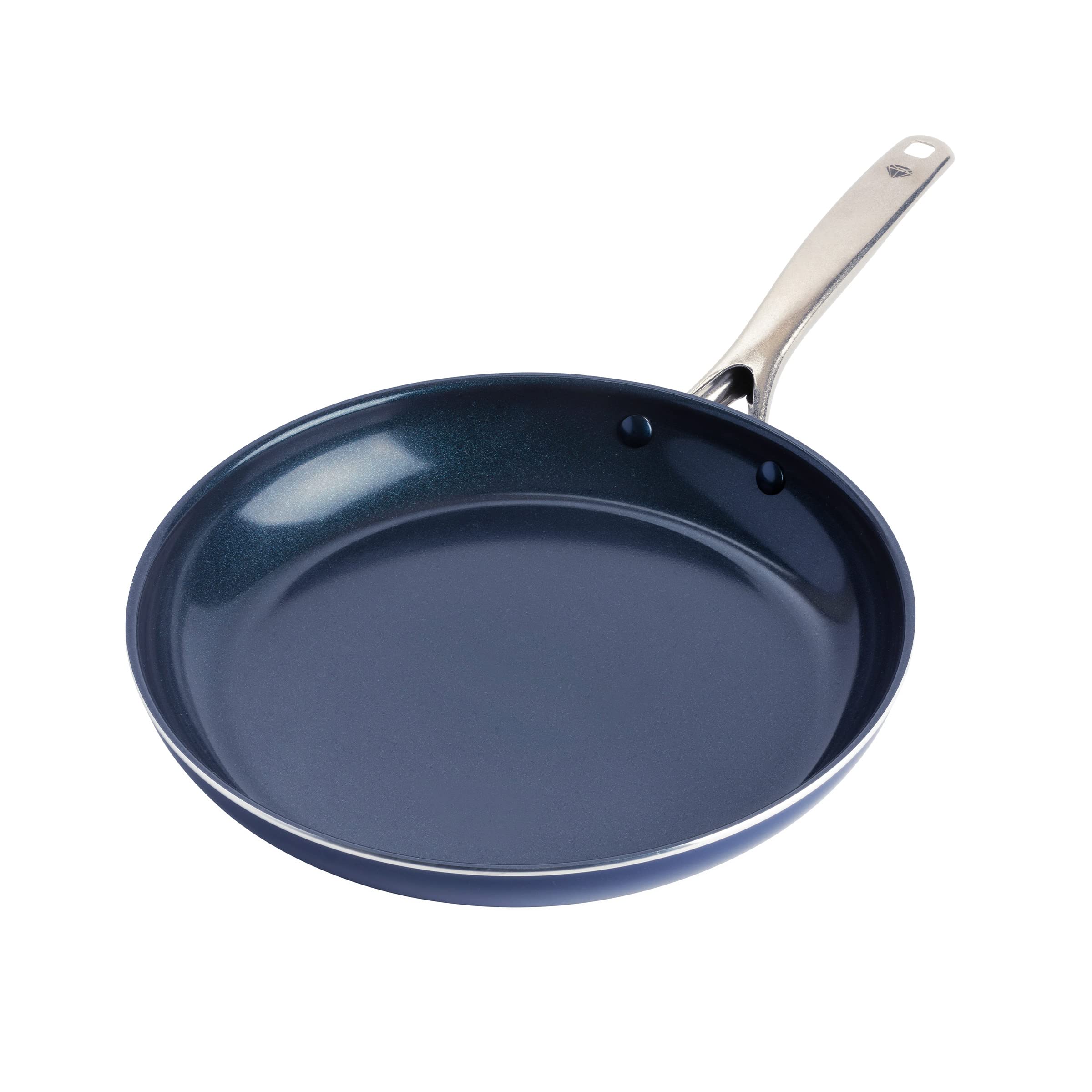 Blue Diamond poêle 12" vue de face bleu, finition durable et élégante