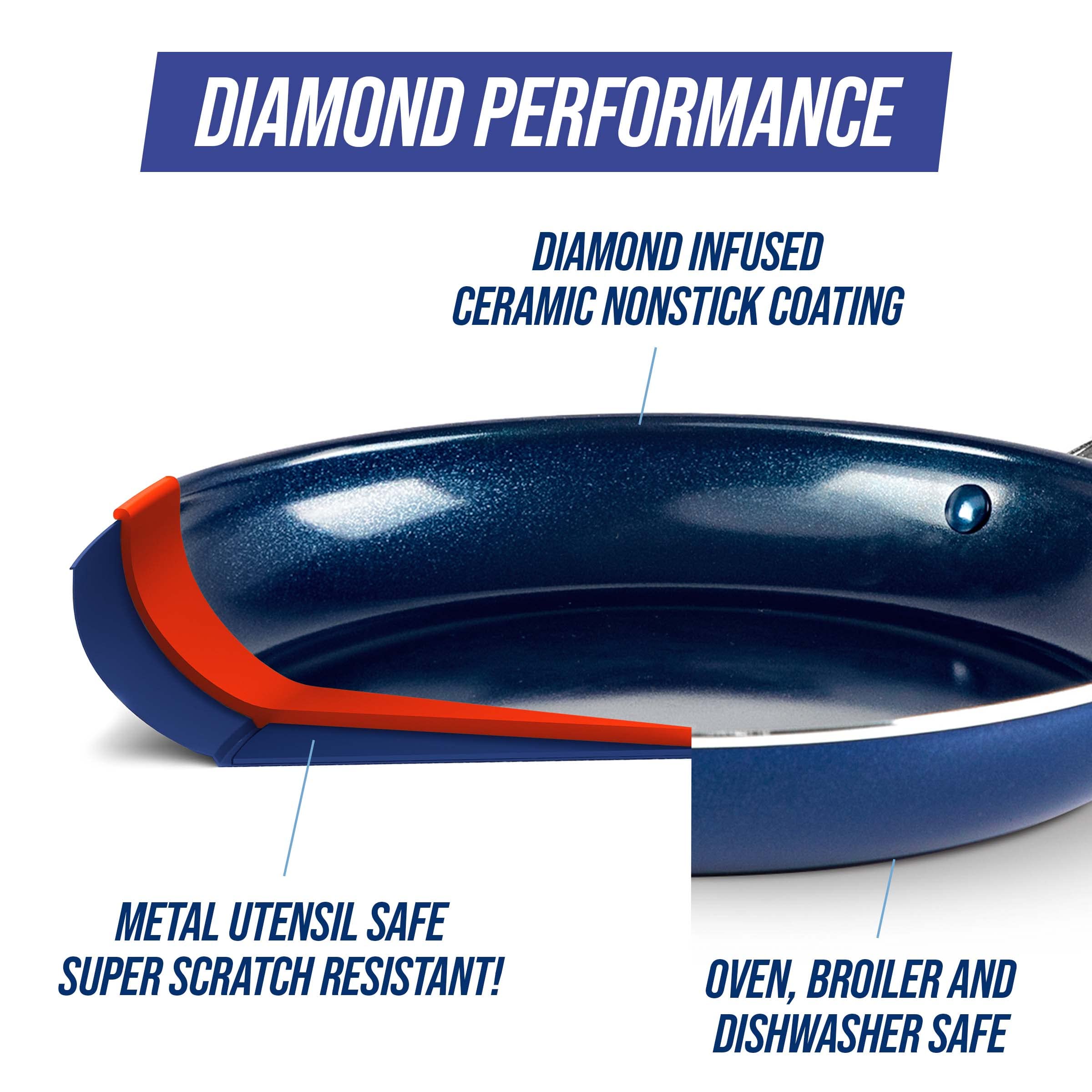 Blue Diamond poignées rivetées en inox offrant prise sûre et confort