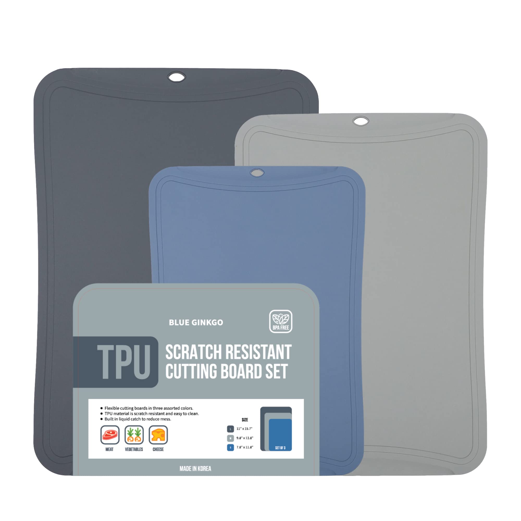 BLUE GINKGO planche devant le packaging montrant design et gain de place