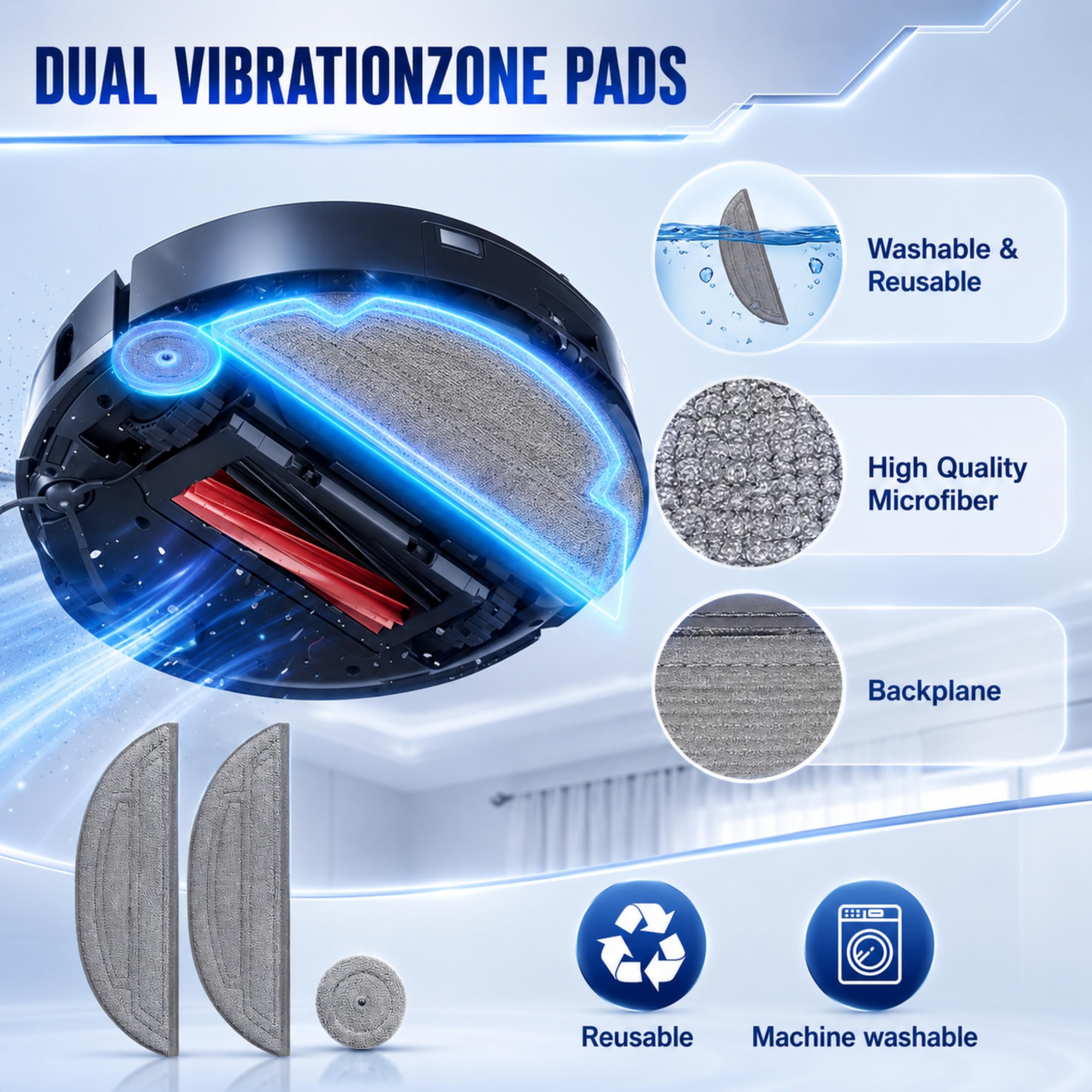 Bluearks pads et mini-mops prêts à l'emploi pour lavage optimal