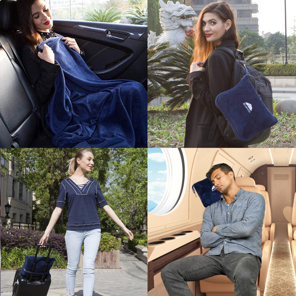 BlueHills oreiller-sac compact prêt à l'emploi pour voyage