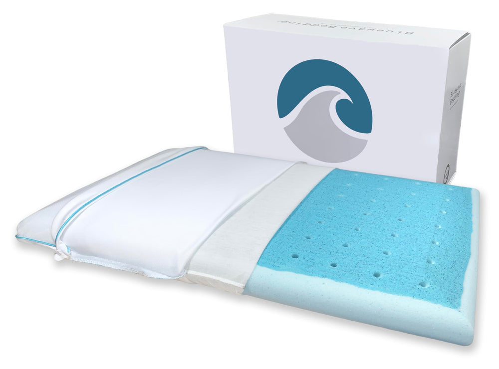 Bluewave Bedding face avant montrant design et hauteur extra-mince, confort immédiat