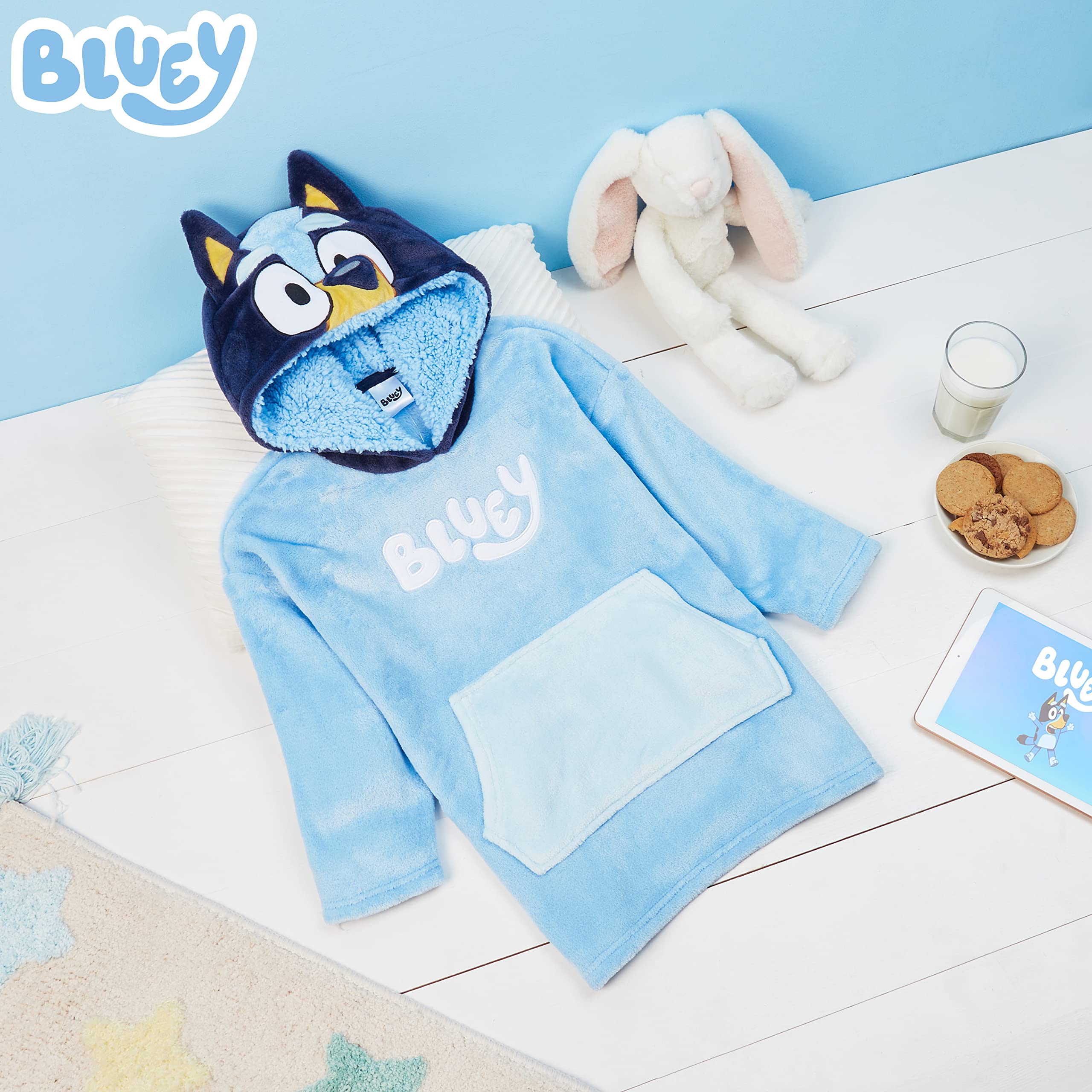 Bluey capuche doublée sherpa pour chaleur et confort