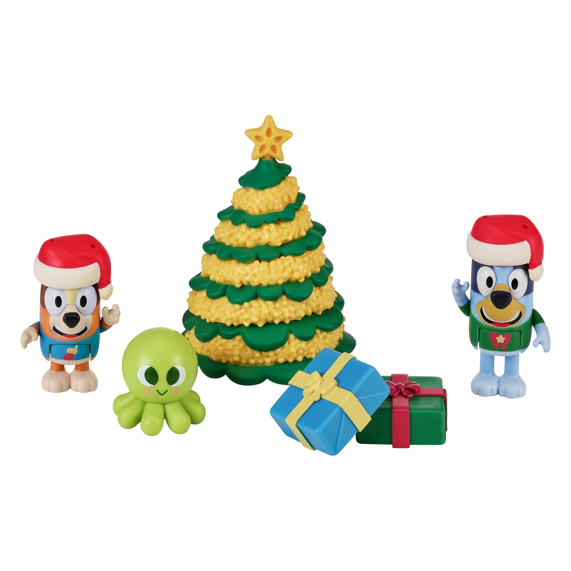 Bluey scène familiale installée pour jouer et exposer figurines