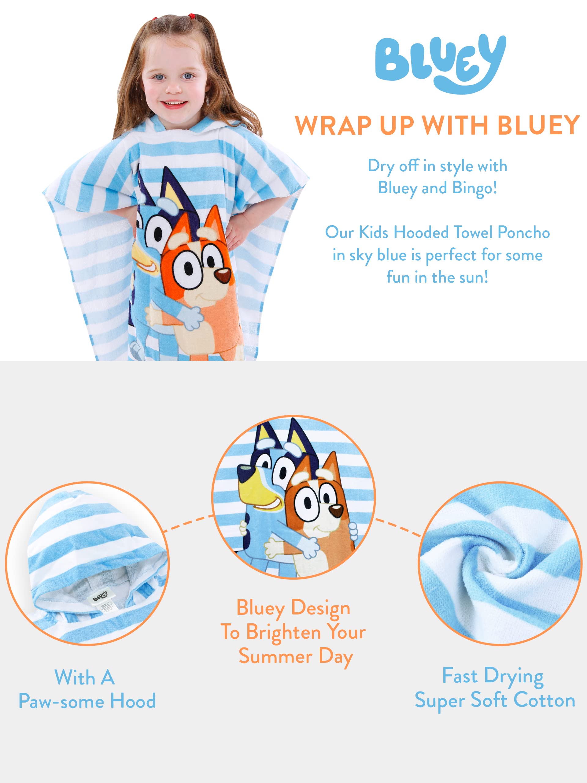 Poche et ouverture du poncho Bluey pour faciliter le rangement