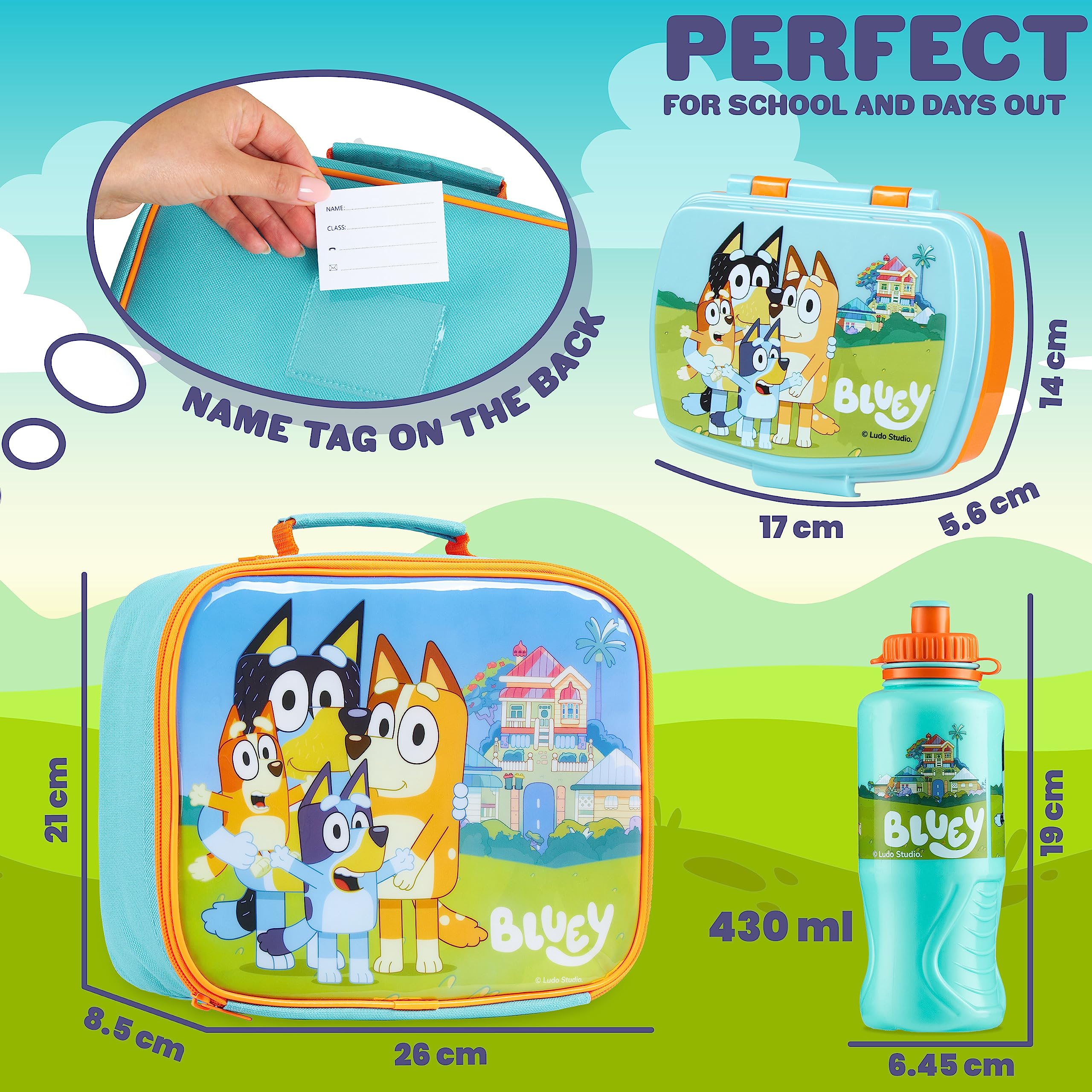 Bluey sac isotherme placé dans sac à dos enfant pratique