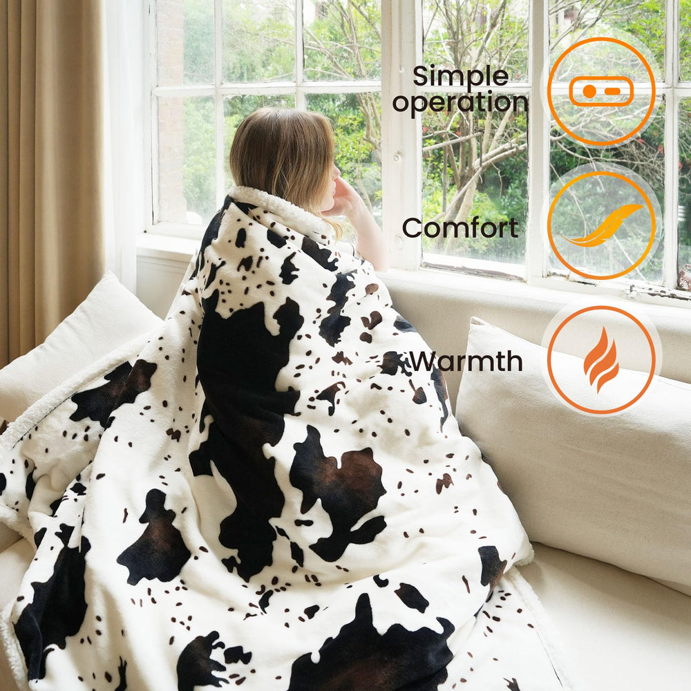 blunique couverture étendue montrant taille généreuse 62x84 pouces