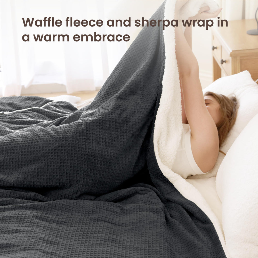 blunique gros plan texture waffle en flanelle pour chaleur uniforme