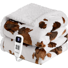 blunique plaid chauffant devant montrant motif Highland Cow et chaleur accueillante