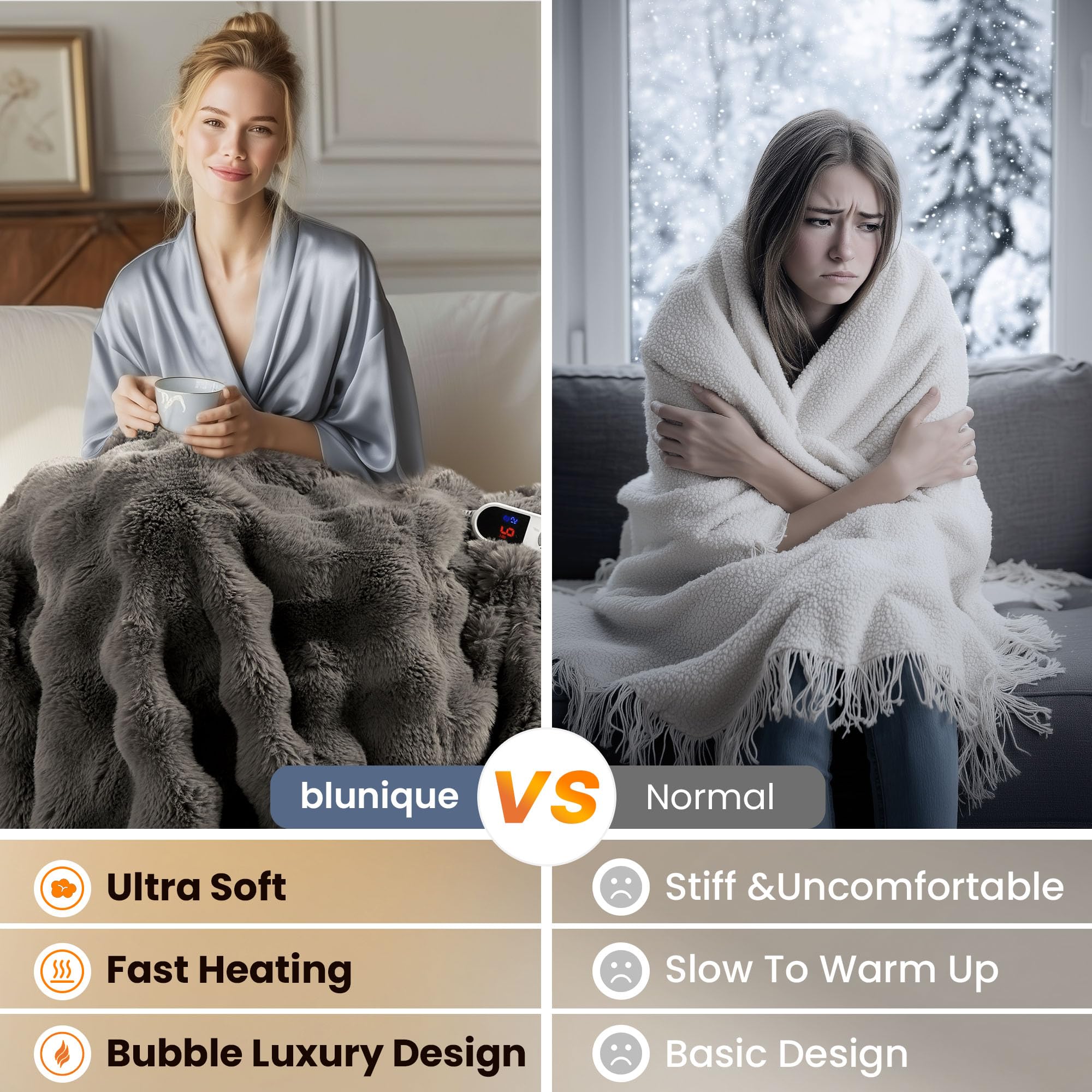 blunique plaid en usage sur canapé créant ambiance cocooning et chaleur ciblée