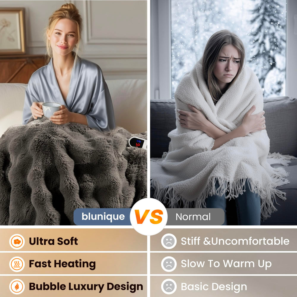 blunique plaid en usage sur canapé créant ambiance cocooning et chaleur ciblée