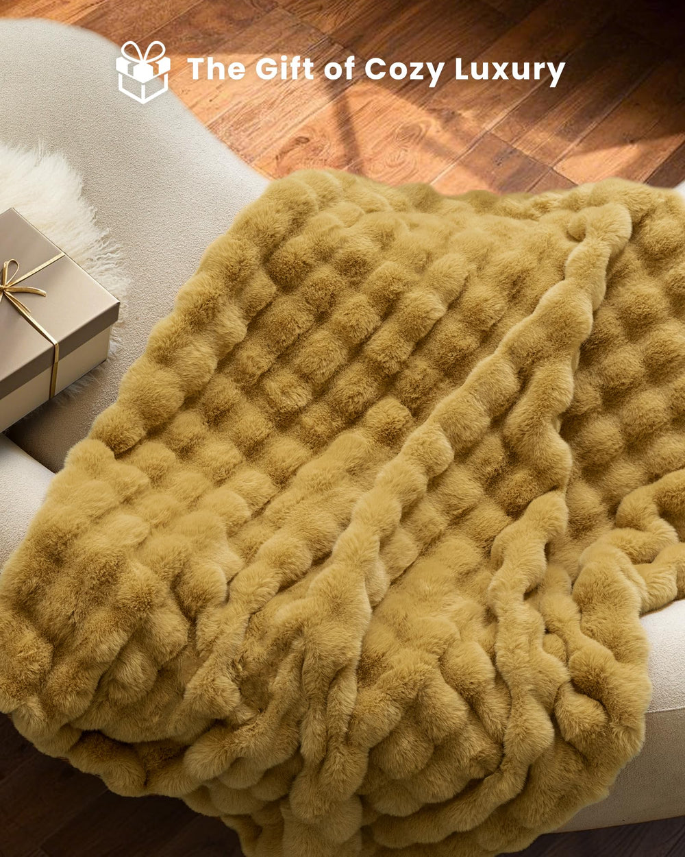 blunique plaid sur canapé apportant chaleur et décoration instantanée