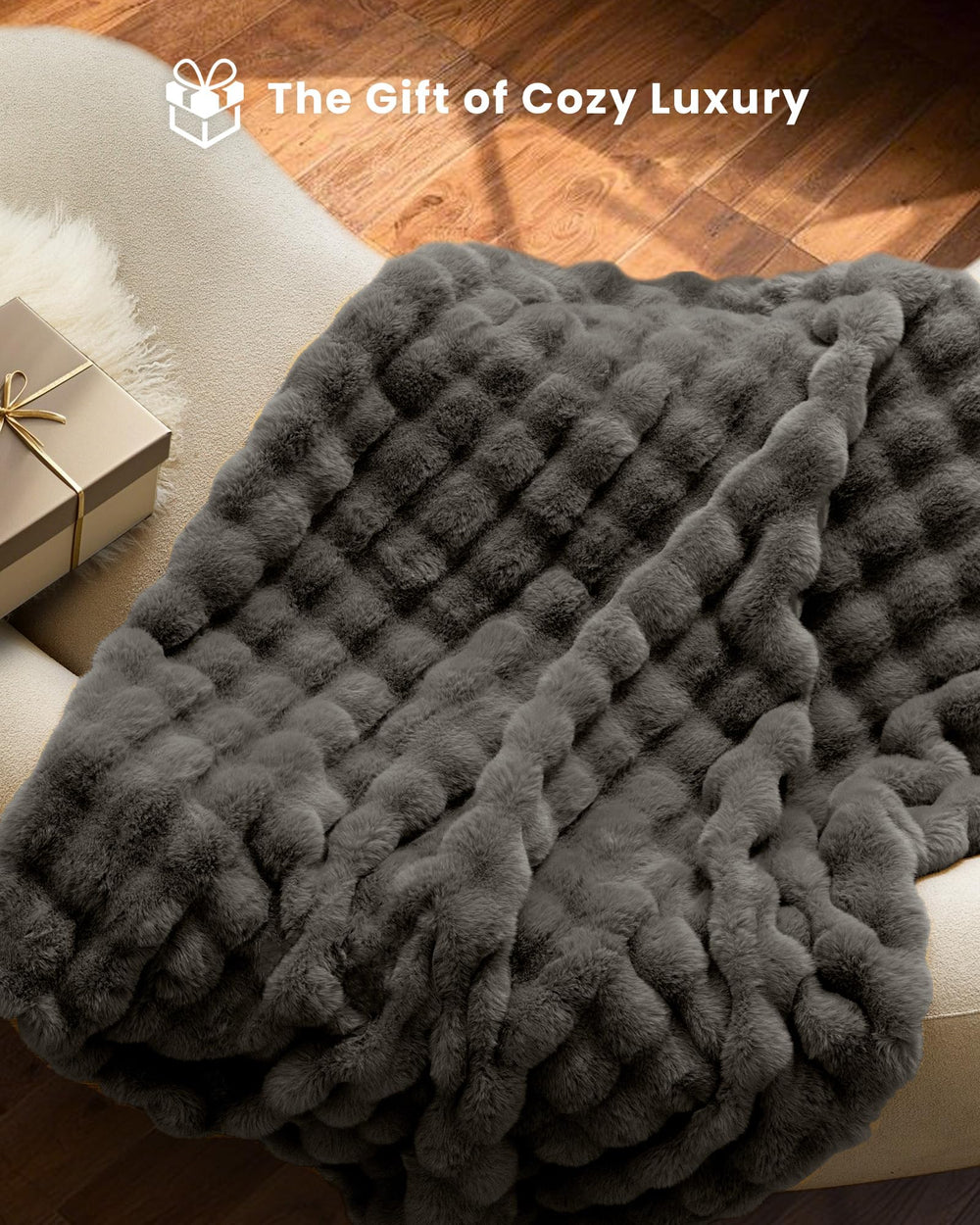 blunique plaid posé sur canapé améliore décor et confort