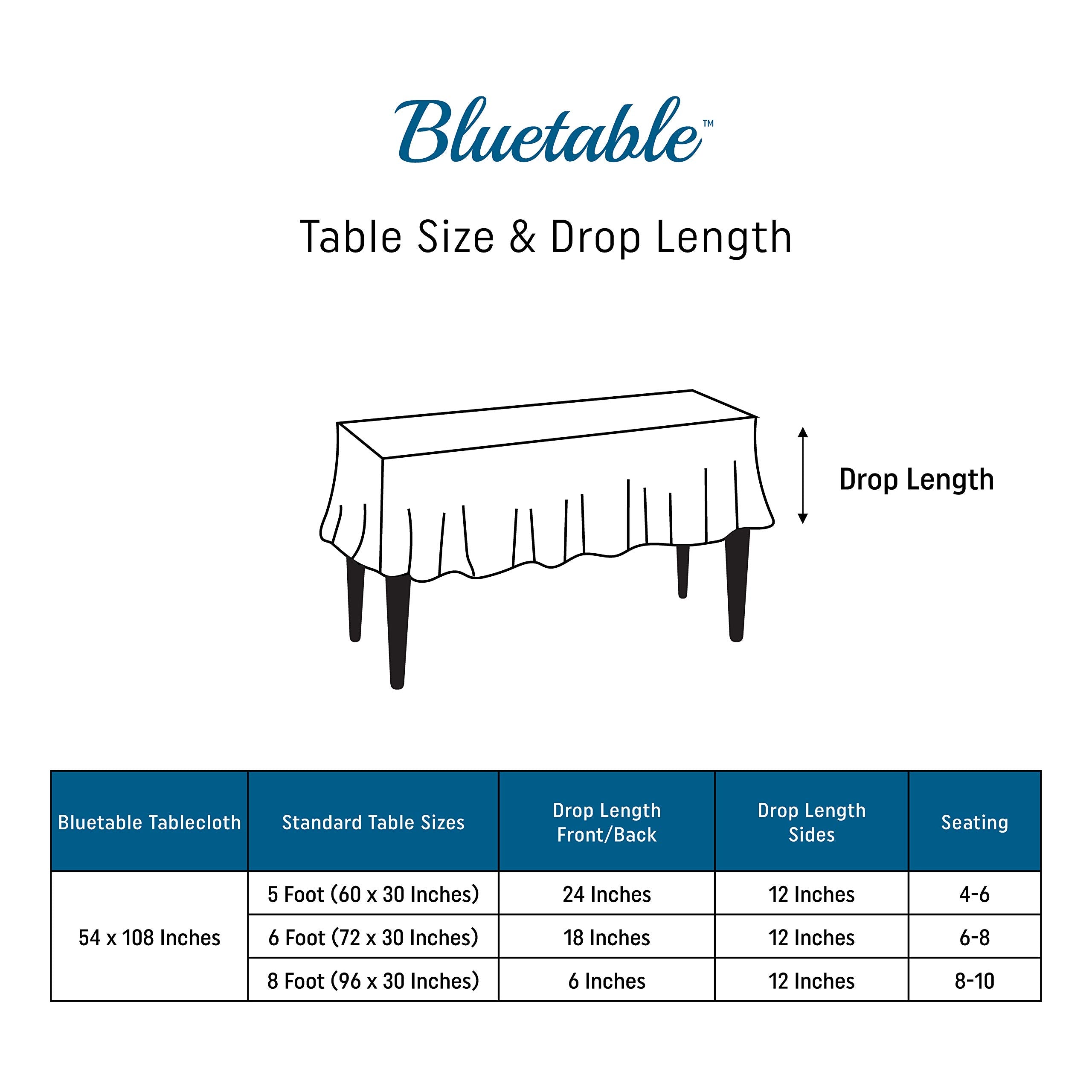 Bluetable nappe en usage à une fête facilite le nettoyage rapide