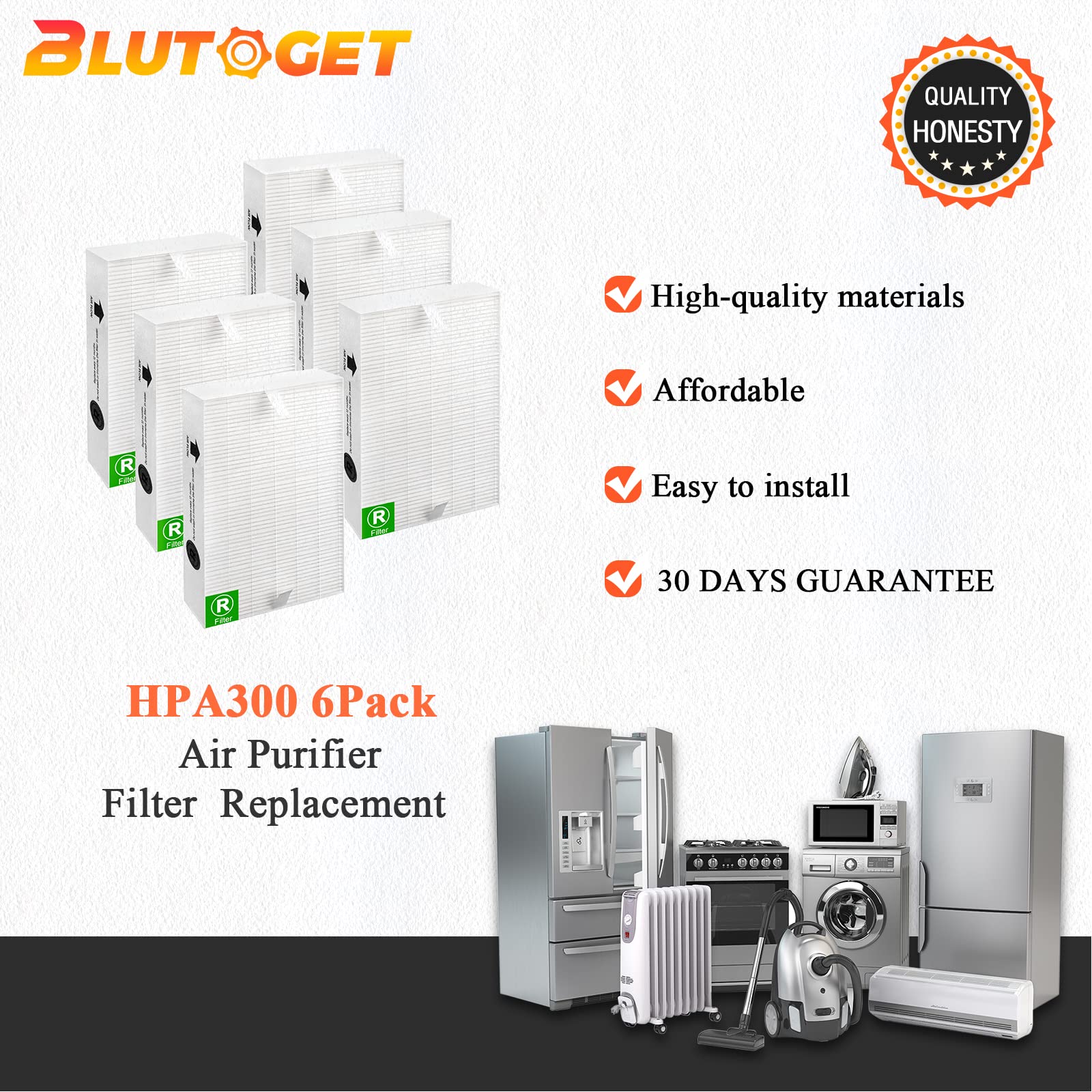 Blutoget filtre HPA300 en salon réduisant odeurs et poussières
