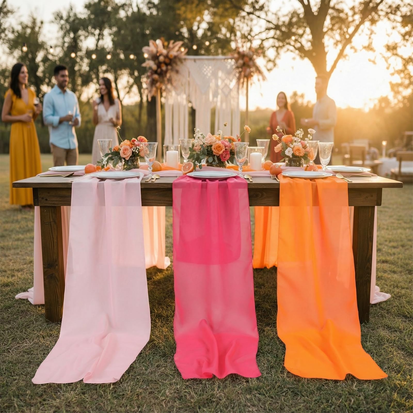Boao scène de fête ambiance coucher de soleil offrant une esthétique conviviale