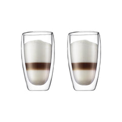 Bodum Pavina vue frontale du lot de deux verres, présentation élégante