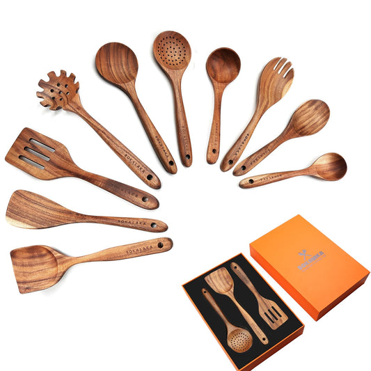 BOKALAKA ensemble 10 pièces en teck, set complet et durable