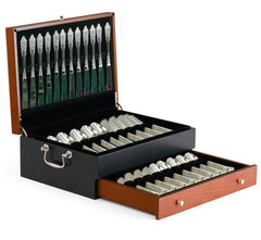 boldworks coffret face ouverte montrant rangement pour 14 couverts et protection
