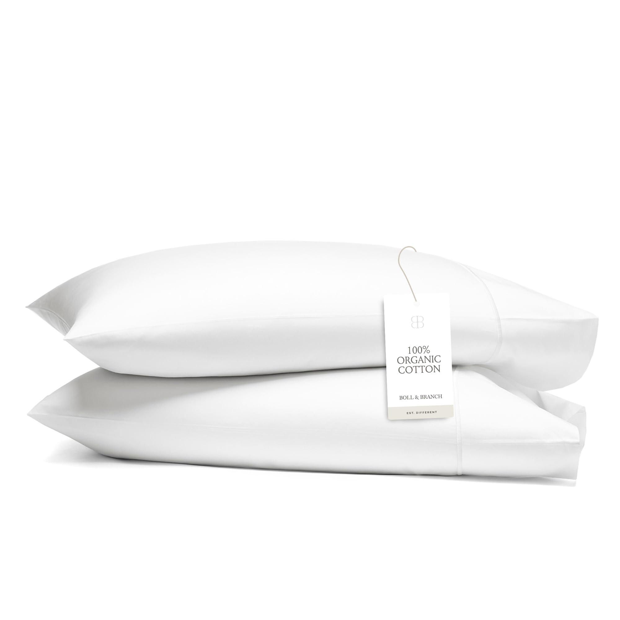 BOLL & BRANCH taie recto emballage montrant couleur blanche et style raffiné