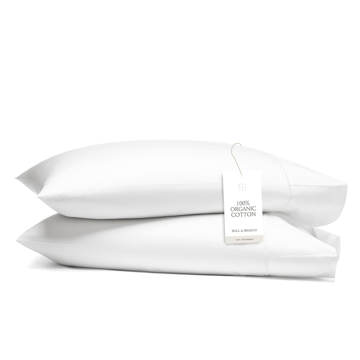 BOLL & BRANCH taie recto emballage montrant couleur blanche et style raffiné
