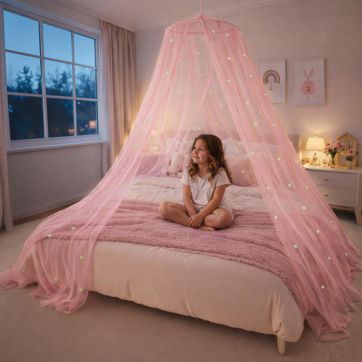 Bollepo voile de lit face avant montrant couleurs et design pour déco chambre