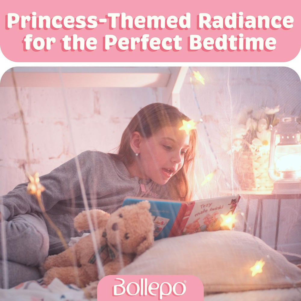Bollepo scène chambre aménagée avec voile et lumières, inspire jeu et détente