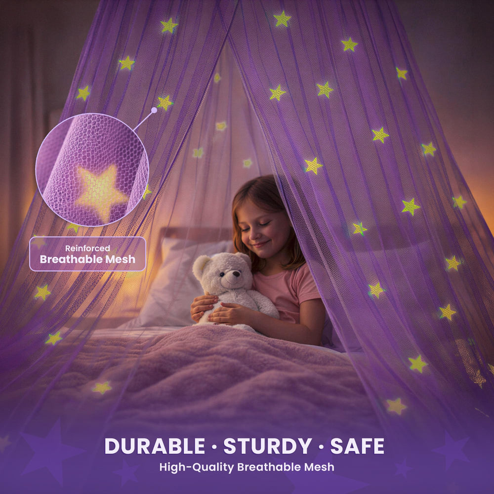 Bollepo voile installé sur lit d'enfant créant un espace rassurant pour dormir