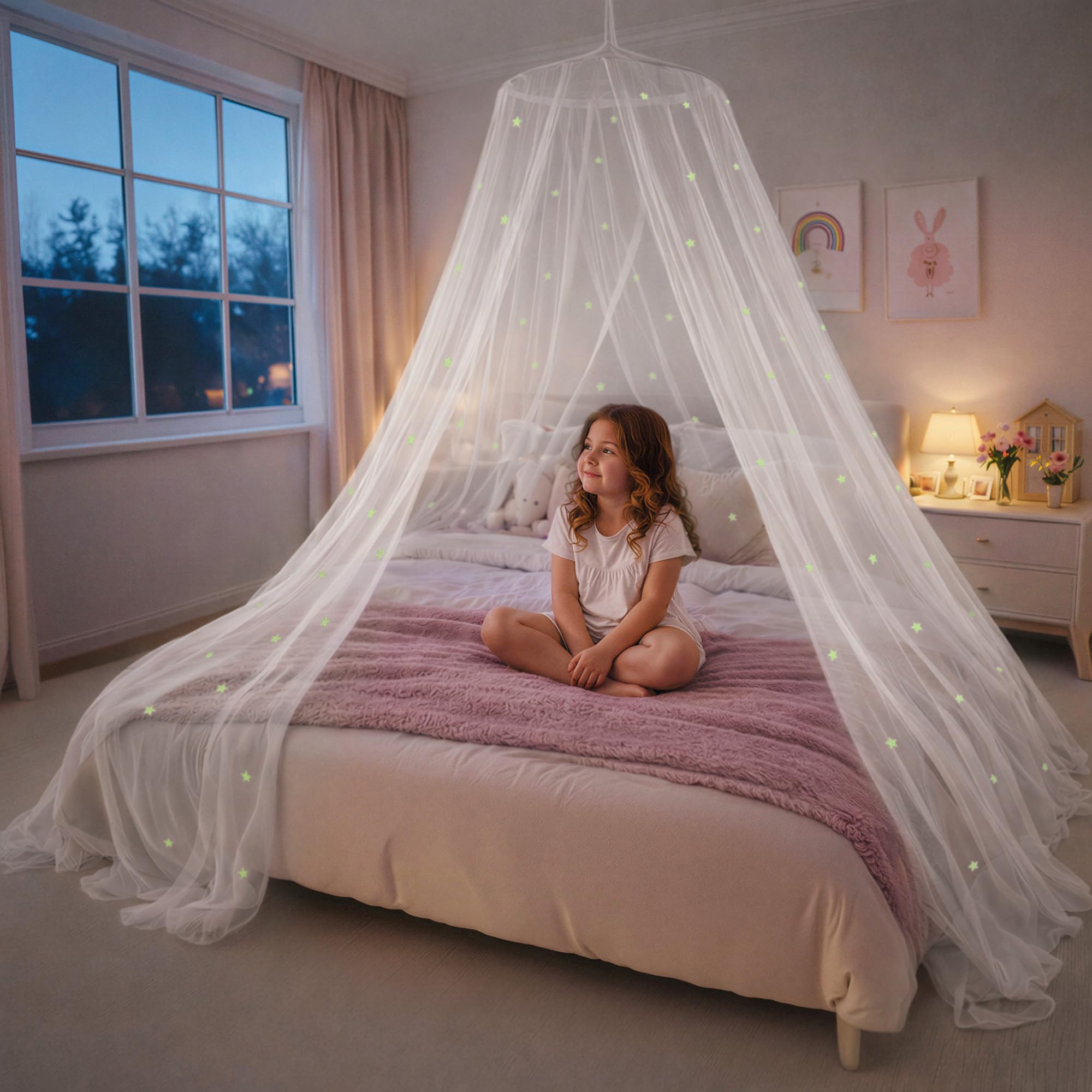Bollepo voile de lit face avant décoratif, crée un cocon féerique