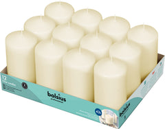 Bougies BOLSIUS en pack avant-plan montrant la finition ivoire et la valeur du lot