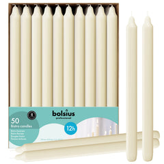 BOLSIUS emballage lot de 50 bougies ivoire, stockage pratique et économie