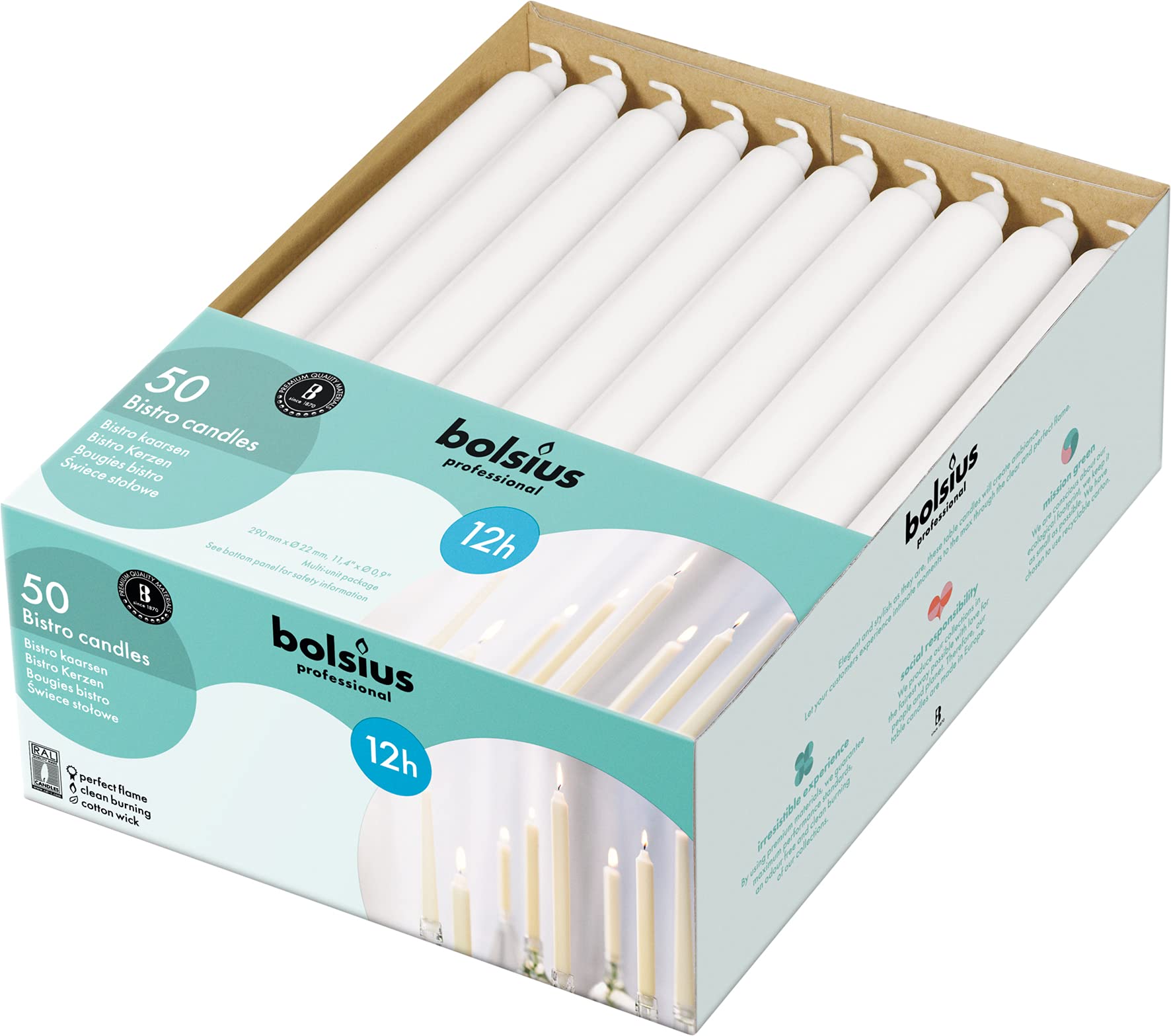 BOLSIUS comparaison taille indiquant hauteur de 11,5 pouces pratique