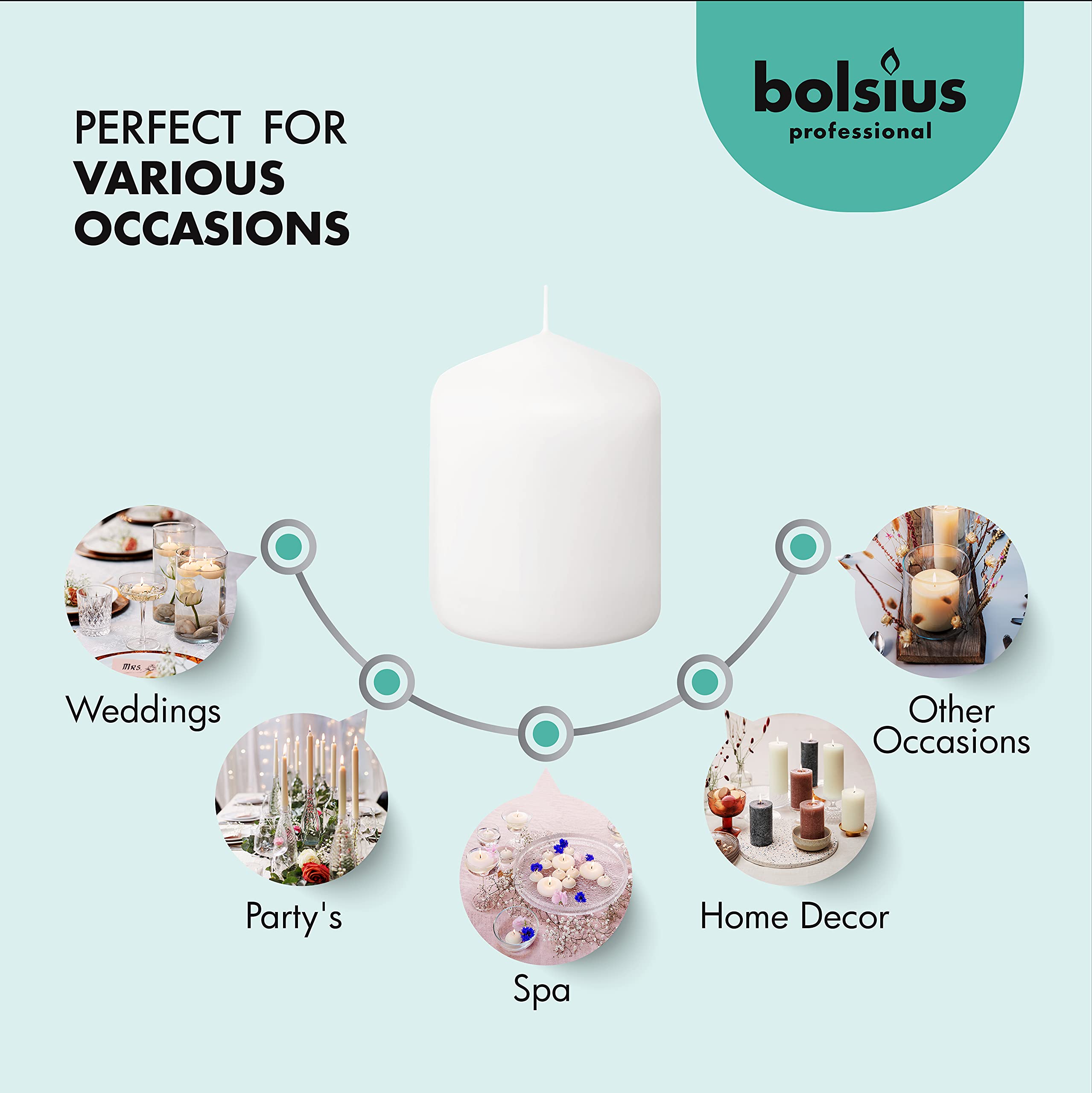 BOLSIUS comparaison taille avec une main pour visualiser les dimensions réelles