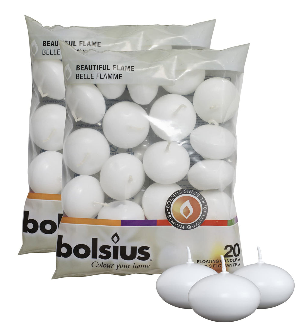 Bolsius emballage avant montrant le lot de 40 pour une décoration facile