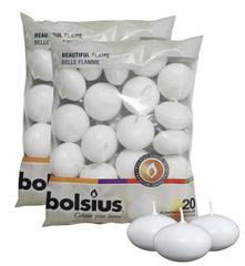 Bolsius emballage avant montrant le lot de 40 pour une décoration facile