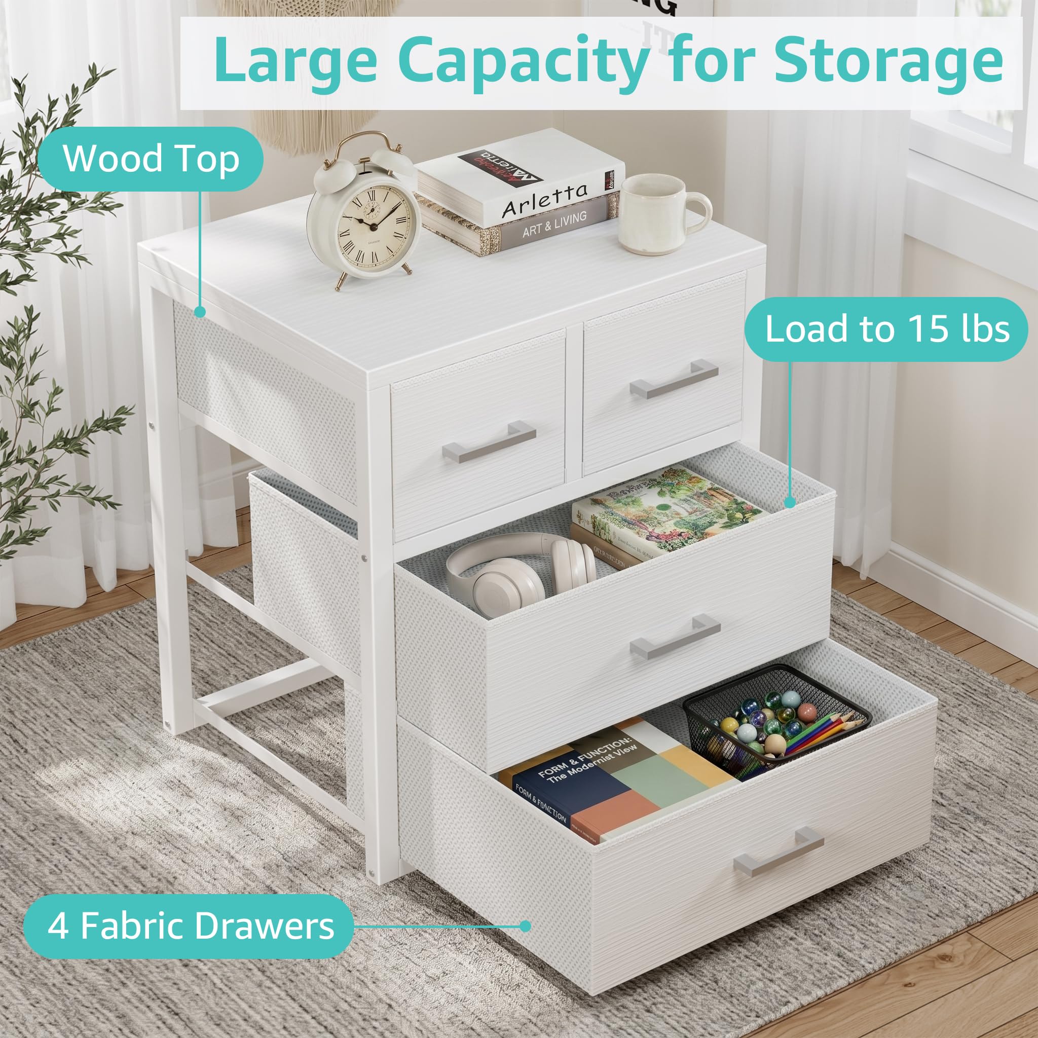 BOLUO commode utilisée comme table de chevet pour chambre moderne