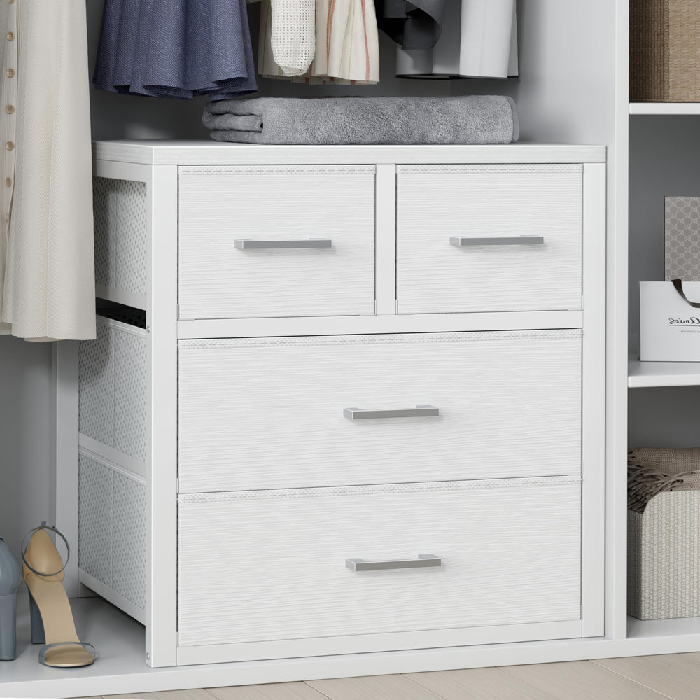 BOLUO commode blanche vue de face idéale pour petits espaces