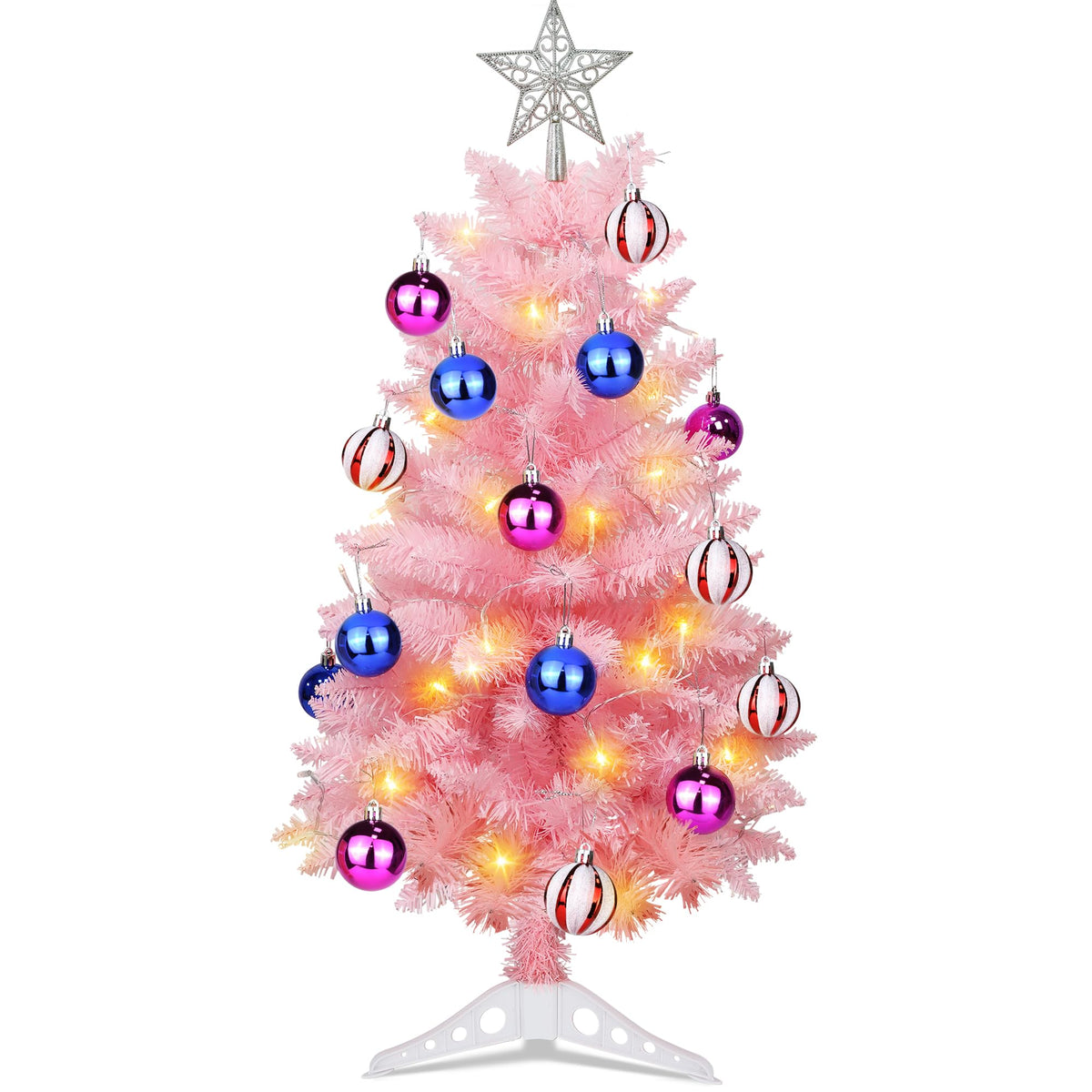 Bolvinaso sapin rose face entier, rend l'espace festif instantanément