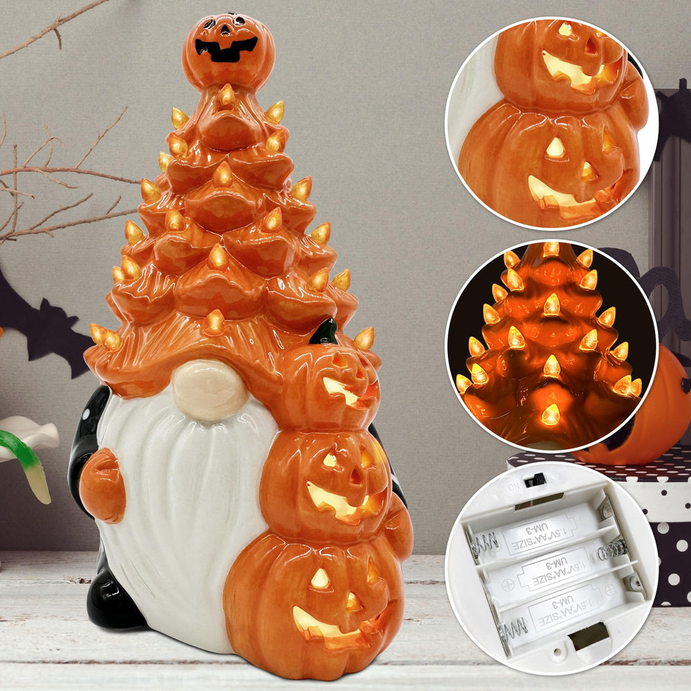 Bonsai Tree mis en scène sur une table d'Halloween créant une atmosphère festive