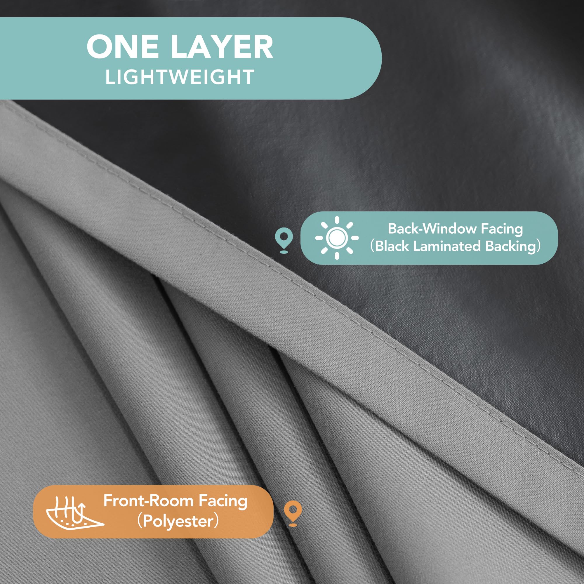 BONZER texture du tissu léger offrant occultation sans lourdeur