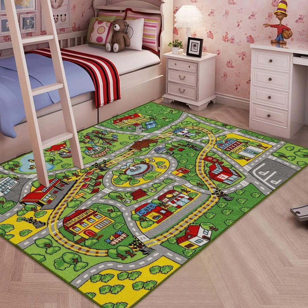 Booooom Jackson tapis recto scène ville vibrant pour stimuler le jeu